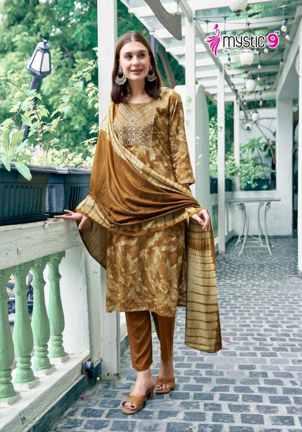 Mystic 9 Sabri Vol 1 Rayon Kurti Bottom With Dupatta Collection